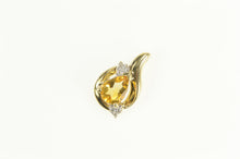 Load image into Gallery viewer, 10K Pear Citrine Diamond Accent Classic Wavy Pendant Yellow Gold
