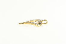 Load image into Gallery viewer, 10K Round &amp; Baguette Diamond Heart Love Pendant Yellow Gold