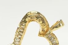 Load image into Gallery viewer, 10K Round &amp; Baguette Diamond Heart Love Pendant Yellow Gold
