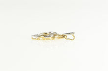 Load image into Gallery viewer, 10K Diamond Dangle Accent Twist Statement Pendant Yellow Gold