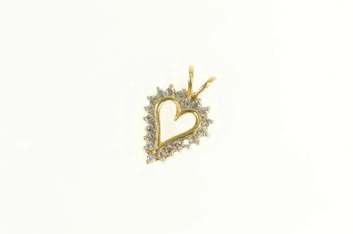10K 0.33 Ctw Diamond Heart Love Symbol Pendant Yellow Gold