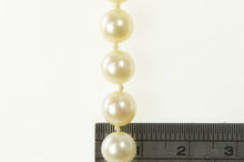 Load image into Gallery viewer, 14K Retro Classic Pearl Beaded Filigree Clasp Necklace 16.5&quot; White Gold