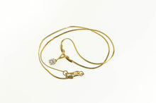 Load image into Gallery viewer, Gold Filled Curved CZ Dangle Drop Herringbone Chain Necklace 17.5&quot;