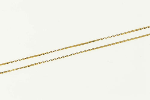 14K 0.5mm Box Simple Classic Squared Link Chain Necklace 26.5