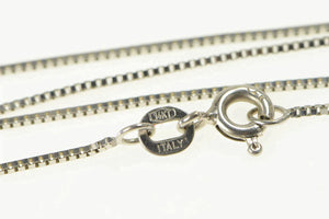 14K 0.8mm Classic Square Chain Box Link Necklace 26.75" White Gold