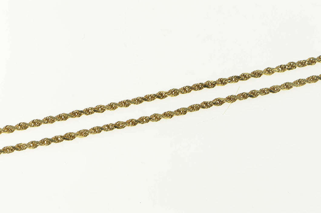 14K 1.5mm Woven Rope Link Rolling Chain Necklace 18