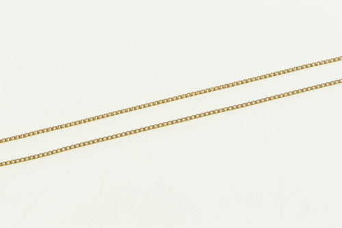 14K 0.6mm Box Chain Classic Simple Link Necklace 17.75