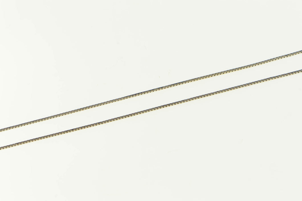 10K 0.5mm Square Link Simple Classic Box Necklace 17.75