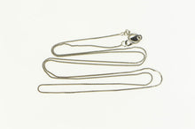 Load image into Gallery viewer, 10K 0.5mm Square Link Simple Classic Box Necklace 17.75&quot; White Gold