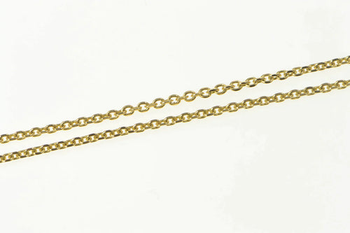14K 1.5mm Cable Chain Classic Simple Oval Link Necklace 18.75