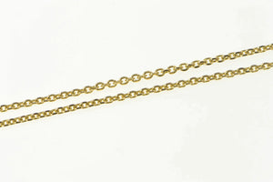 14K 1.5mm Cable Chain Classic Simple Oval Link Necklace 18.75" Yellow Gold