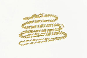 14K 1.5mm Cable Chain Classic Simple Oval Link Necklace 18.75" Yellow Gold