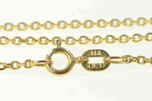 14K 1.5mm Cable Chain Classic Simple Oval Link Necklace 18.75" Yellow Gold