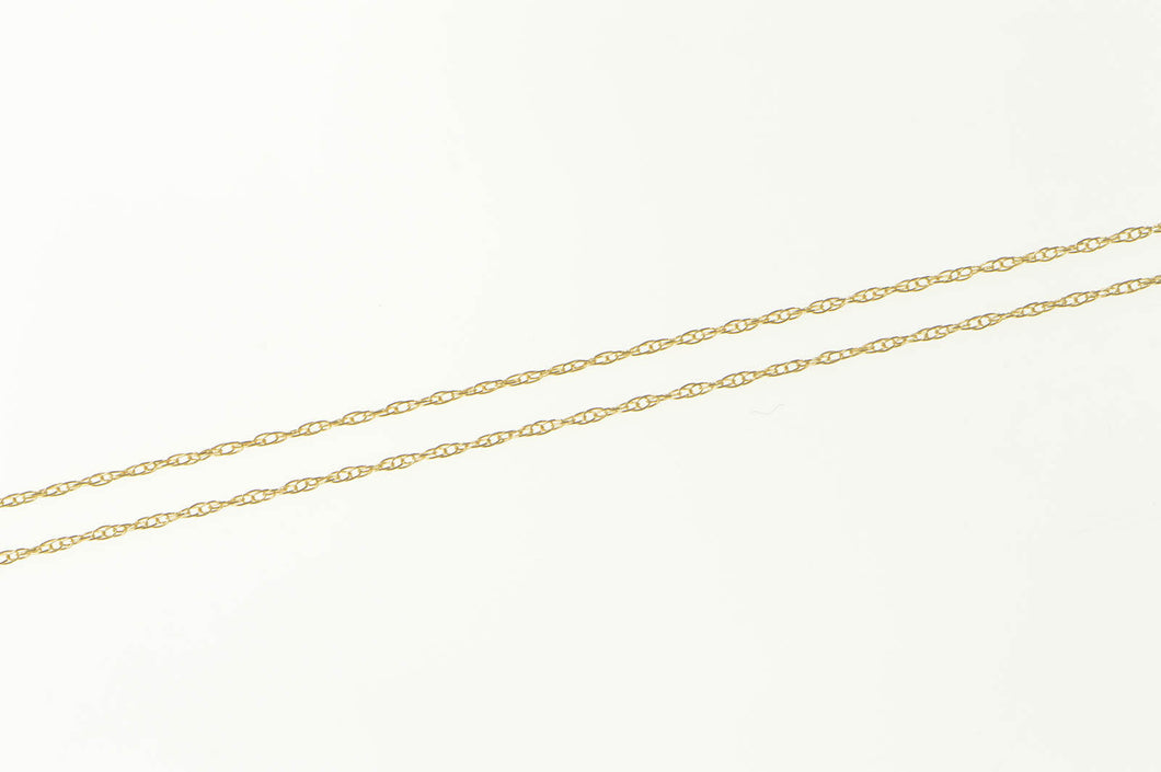 14K 0.6mm Rolling Cable Twist Spiral Chain Link Necklace 17