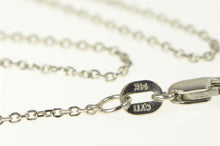 Load image into Gallery viewer, 14K 1.2mm Cable Round Link Fancy Chain Necklace 17.75&quot; White Gold