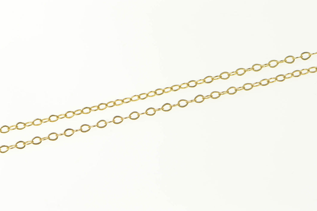14K 1.4mm Oval Chain Cable Link Classic Necklace 16