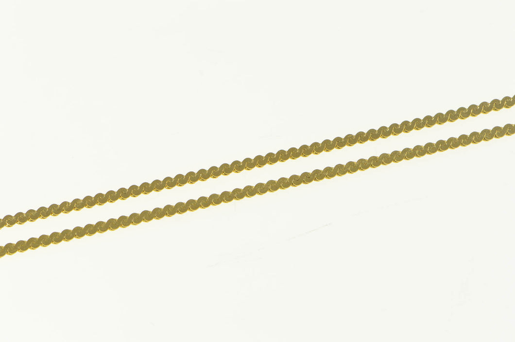 14K 1.2mm Flat Wavy Link Serpentine Chain Necklace 17.75