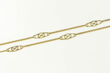 Load image into Gallery viewer, 14K Infinity Filigree Link Curb Chain Link Necklace 18.25&quot; Yellow Gold