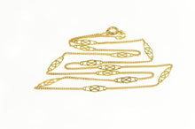 Load image into Gallery viewer, 14K Infinity Filigree Link Curb Chain Link Necklace 18.25&quot; Yellow Gold