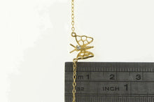 Load image into Gallery viewer, 14K Diamond Filigree Butterfly Chain Link Necklace 16&quot; Yellow Gold