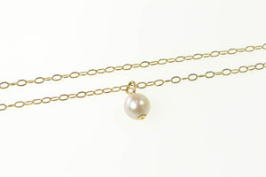 14K 5.1mm Pearl Retro Classic Link Chain Necklace 17.25" Yellow Gold