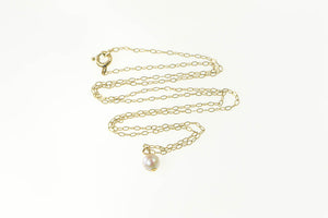 14K 5.1mm Pearl Retro Classic Link Chain Necklace 17.25" Yellow Gold