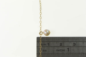 14K 5.1mm Pearl Retro Classic Link Chain Necklace 17.25" Yellow Gold