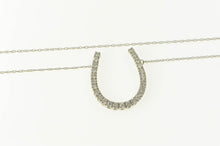 Load image into Gallery viewer, 14K 0.37 Ctw Diamond Horse Shoe Good Luck Necklace 18.75&quot; White Gold