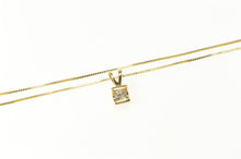 Load image into Gallery viewer, 14K Diamond Solitaire Classic Squared Chain Necklace 18&quot; Yellow Gold