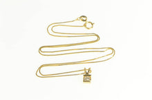 Load image into Gallery viewer, 14K Diamond Solitaire Classic Squared Chain Necklace 18&quot; Yellow Gold