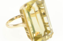 Load image into Gallery viewer, 14K Emerald Cut Smoky Quartz Retro Cocktail Ring Yellow Gold