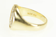 Load image into Gallery viewer, 14K Diamond K Monogram Letter Initial Oval Signet Ring Yellow Gold