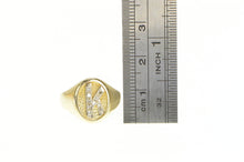Load image into Gallery viewer, 14K Diamond K Monogram Letter Initial Oval Signet Ring Yellow Gold