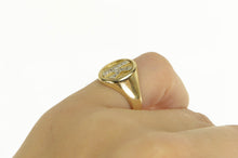 Load image into Gallery viewer, 14K Diamond K Monogram Letter Initial Oval Signet Ring Yellow Gold