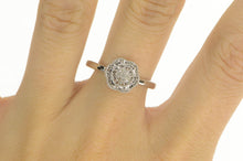 Load image into Gallery viewer, 10K 0.25 Ctw Diamond Cluster Promise Engagement Ring White Gold