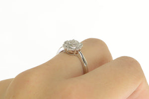 10K 0.25 Ctw Diamond Cluster Promise Engagement Ring White Gold