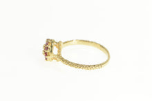 Load image into Gallery viewer, 14K Diamond Natural Ruby Halo Flower Engagement Ring Yellow Gold