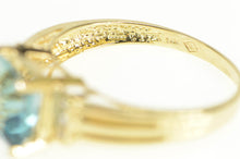 Load image into Gallery viewer, 14K Princess London Blue Topaz Diamond Statement Ring Yellow Gold