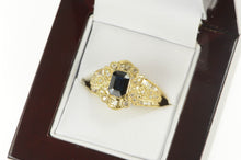 Load image into Gallery viewer, 14K 1.70 Ctw Emerald Sapphire Diamond Engagement Ring Yellow Gold