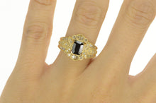 Load image into Gallery viewer, 14K 1.70 Ctw Emerald Sapphire Diamond Engagement Ring Yellow Gold