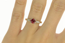 Load image into Gallery viewer, 14K 1940&#39;s 0.93 Ctw Spinel Diamond Engagement Ring Yellow Gold