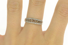 Load image into Gallery viewer, 10K 0.50 Ctw Cognac &amp; White Diamond Wedding Band Ring White Gold