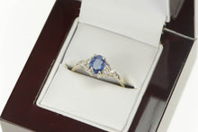 Load image into Gallery viewer, 14K 1.18 Ctw Natural Sapphire Diamond Engagement Ring White Gold