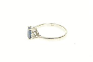 14K 1.18 Ctw Natural Sapphire Diamond Engagement Ring White Gold