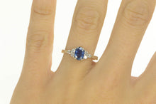 Load image into Gallery viewer, 14K 1.18 Ctw Natural Sapphire Diamond Engagement Ring White Gold