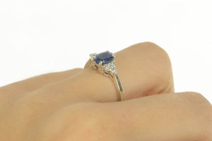 14K 1.18 Ctw Natural Sapphire Diamond Engagement Ring White Gold