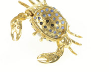 Load image into Gallery viewer, 14K Pave Sapphire Diamond Crab Statement Pendant Yellow Gold
