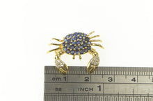 Load image into Gallery viewer, 14K Pave Sapphire Diamond Crab Statement Pendant Yellow Gold