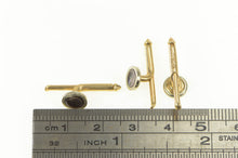 Load image into Gallery viewer, 10K Mother of Pearl Tuxedo Studs Button Cuff Links Yellow Gold