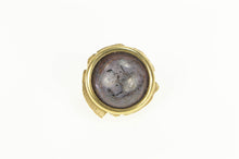 Load image into Gallery viewer, 14K 1950&#39;s Purple Star Sapphire Ornate Lapel Pin/Brooch Yellow Gold